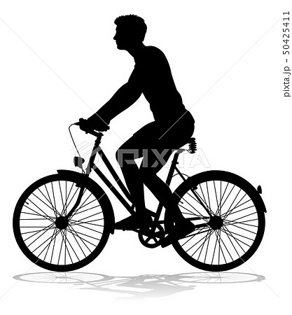 Bike Cyclist Riding Bicycle Silhouetteのイラスト素材
