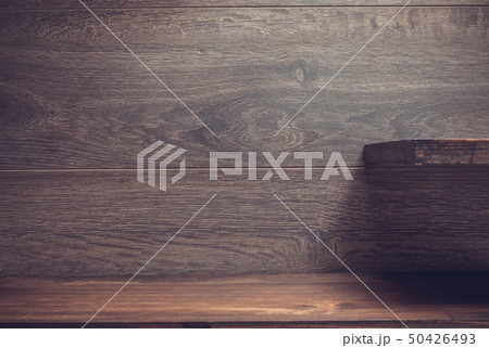 wooden shelf on brown wooden shelf on brown 50426493