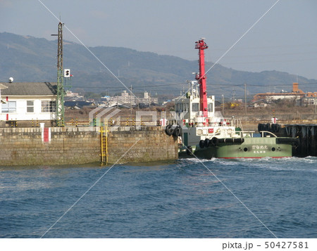 世界遺産 明治日本世界遺産 福岡県 三池港 閘門 船出 曳船 世界遺産 明治日本世界遺産 福岡県 三池港 閘門 船出 曳船 50427581