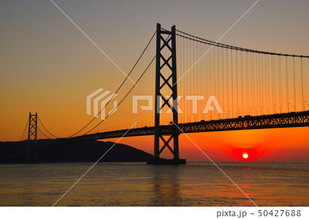 夕景　 明石海峡大橋 50427688