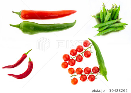 set of hot peppers large pod parallel green green set of hot peppers large pod parallel green green 50428262