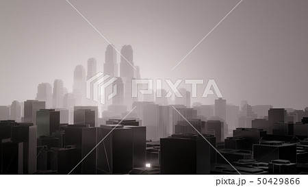 City in fog. Air pollution 50429866
