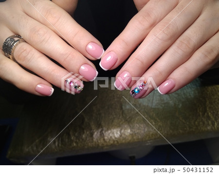 fashion manicure design on a beautiful texture 50431152
