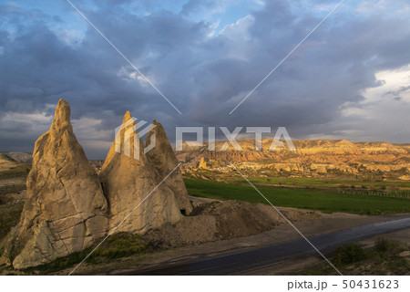 Cappadocia landscape with rocks in foreground 50431623