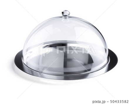 Closed glass cloche isolated 50433582