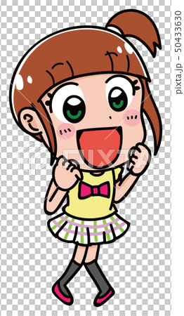 Illustration material of an elementary school girl (summer) 50433630