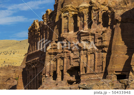 Ancient abandoned rock city of Petra in Jordan tou 50433948