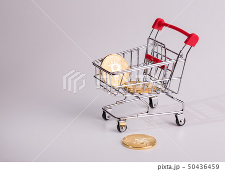 Bitcoin in the grocery basket as a symbol of 50436459