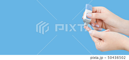 Diabetes doing blood glucose measurement. 50436502