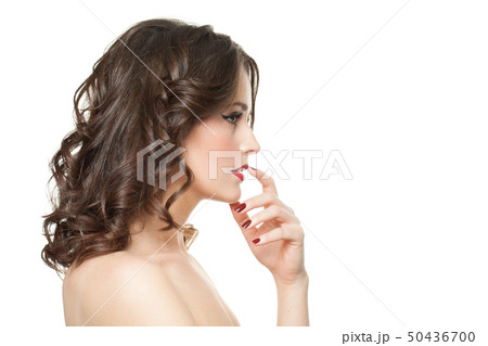 Beautiful woman isolated on white background. Beautiful woman isolated on white background. 50436700