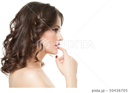 Beautiful woman isolated on white background. Beautiful woman isolated on white background. 50436705