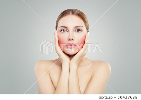 Beautiful female face. Unhappy woman Beautiful female face. Unhappy woman 50437638