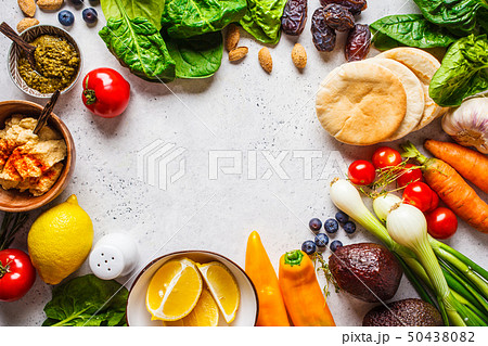 Healthy vegetarian food background.  50438082