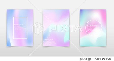 Holographic poster set. Abstract backgrounds. 50439450