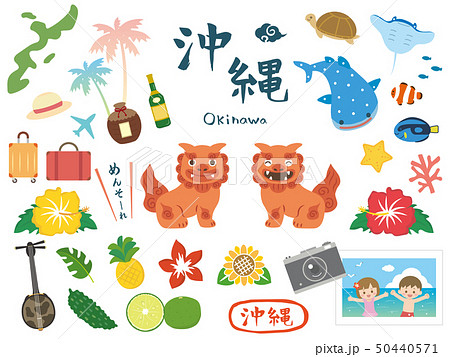 Okinawa Cute Illustration Materials Stock Illustration