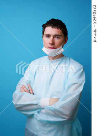 Surgeon in sterile blue uniform 50440832