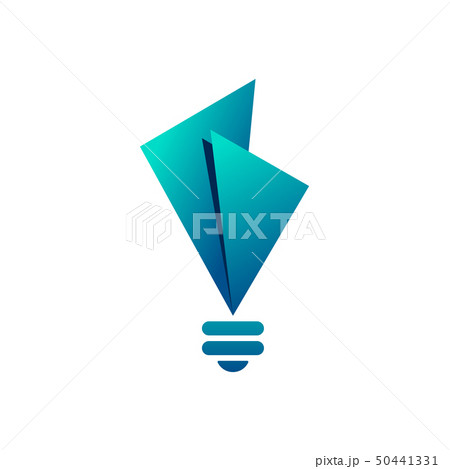 Creative light bulb icon with triangles 50441331
