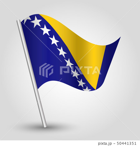 vector waving simple triangle bosnian flagのイラスト素材 [50441351] - PIXTA