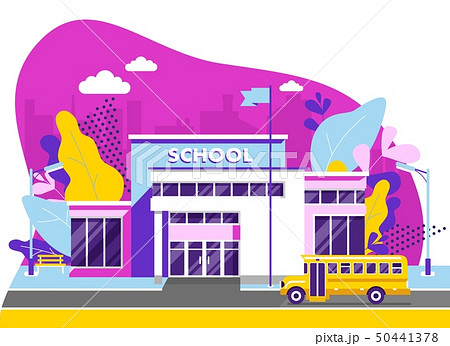Education concept with School building in modern flat style. 50441378