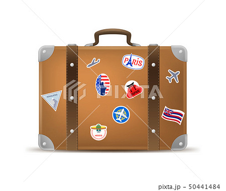 Realistic 3d Detailed Vintage Leather Suitcase. Vector 50441484