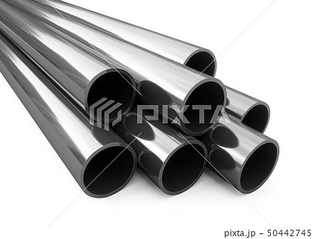 3D Rendering Metal Pipes isolated on white 50442745
