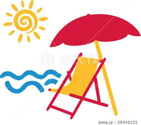 Beach chair with parasol at the sea with sun Beach chair with parasol at the sea with sun 50443235