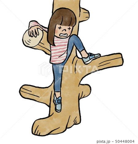 木登りする子供のイラスト素材