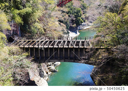 八ツ沢発電所一号水路橋と桂川(山梨県大月市) 八ツ沢発電所一号水路橋と桂川(山梨県大月市) 50450625