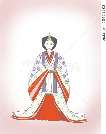 十二単 おすべらかし ベタ塗 十二単 おすべらかし ベタ塗 50451532