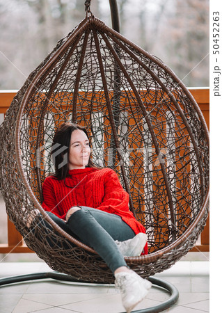 Woman relaxing in the forest on weekeend 50452263