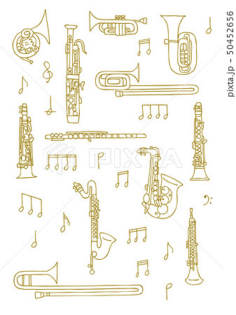 楽器のハンドスケッチのイラスト素材 50452656 Pixta