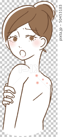 背中　ニキビ跡　毛穴汚れ　女性 50453183