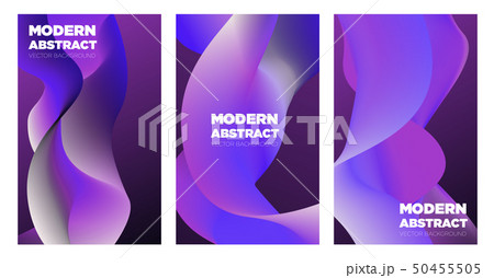 Colorful covers with wavy shapes and gradient set 50455505