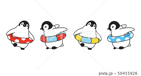 penguin vector icon logo swimming ring pool cute 50455926