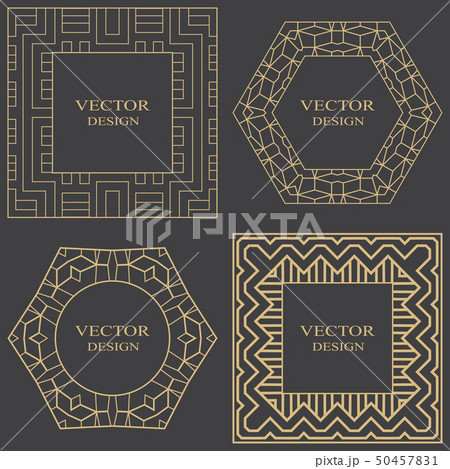 A set art circular and rectangular ornament. 50457831