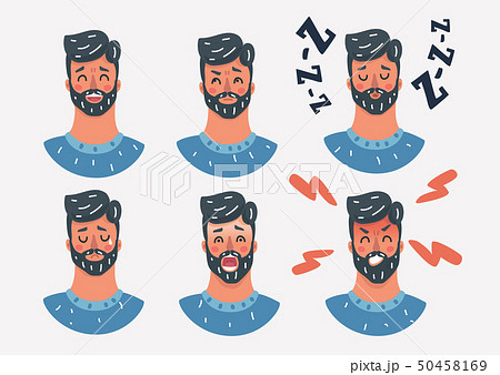 Face expressions of a man. Emotions set. 50458169