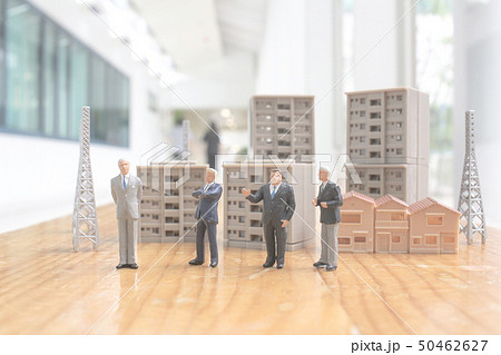 the mini of developer stand on the real estate 50462627