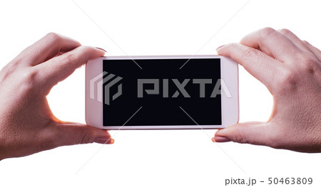 mobile phone in female hands 50463809