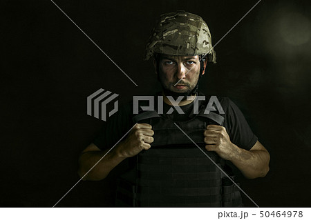 Portrait of young male soldier Portrait of young male soldier 50464978
