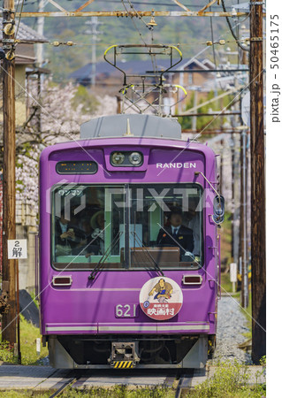 嵐電　桜のトンネル　 50465175