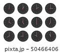 秒針のある時計セット（黒） 50466406