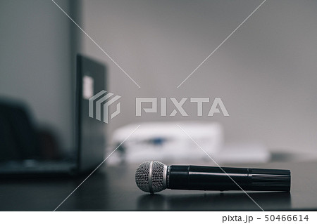 microphone on black table for business 50466614