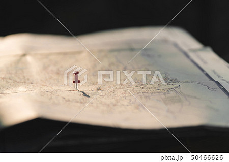 Putting pins to destination on map. Plan travel Putting pins to destination on map. Plan travel 50466626