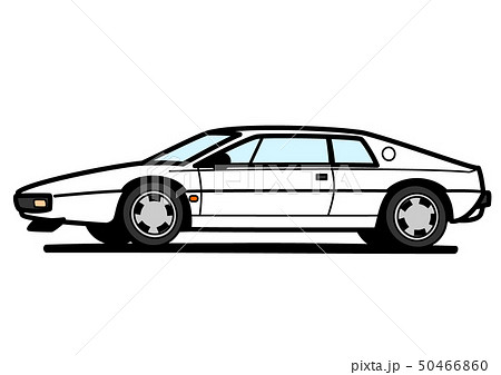 ブリティッシュスポーツカー 白色 自動車イラストのイラスト素材