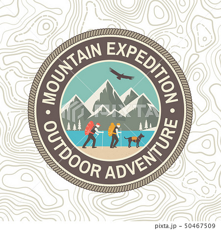 Mountain expedition patch. Vector. Concept for shirt or badge, print, stamp or tee. Vintage Mountain expedition patch. Vector. Concept for shirt or badge, print, stamp or tee. Vintage 50467509