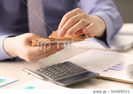 Savings Finances Concept Man Counting Cash Money 50469551