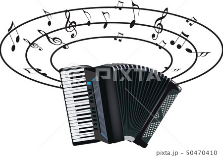 accordion musical instrument with musical notes accordion musical instrument with musical notes 50470410