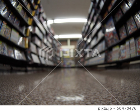 Blur image of a video store 50470476