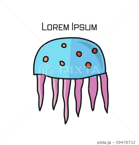 Funny jellyfish, sketch for your design 50470712