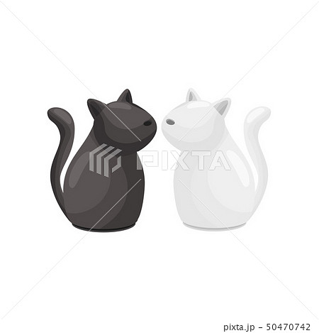 Stylish salt and pepper in the form of cats. Vector illustration. 50470742